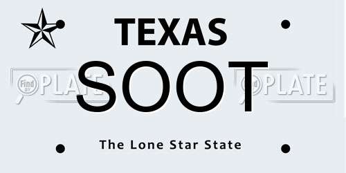 SOOT Texas License Plate