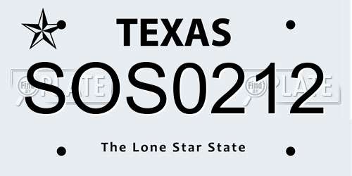 SOS0212 Texas License Plate