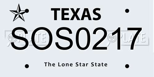 SOS0217 Texas License Plate