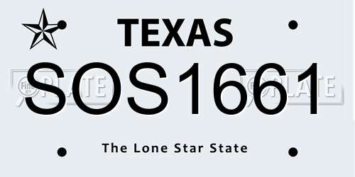 SOS1661 Texas License Plate