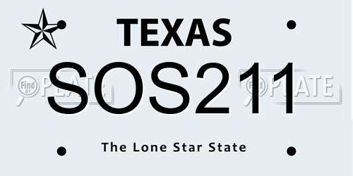 SOS211 Texas License Plate