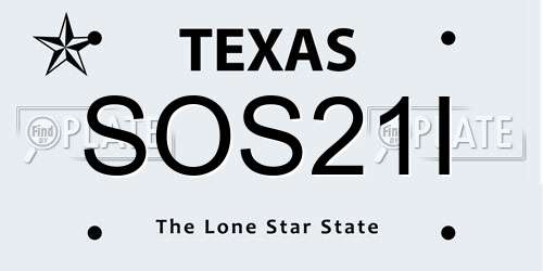 SOS21I Texas License Plate