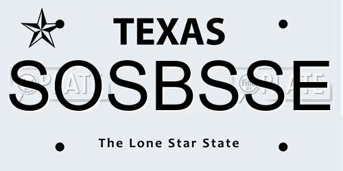 SOSBSSE Texas License Plate