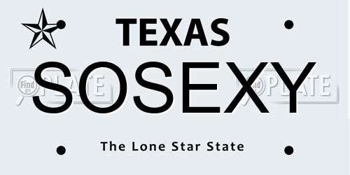 SOSEXY Texas License Plate