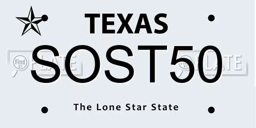 SOST50 Texas License Plate