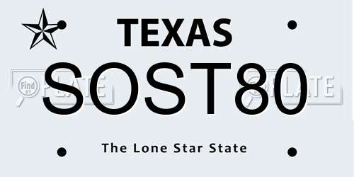 SOST80 Texas License Plate