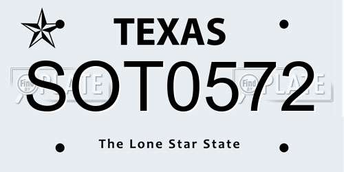 SOT0572 Texas License Plate