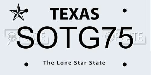 SOTG75 Texas License Plate