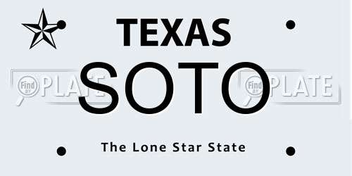 SOTO Texas License Plate