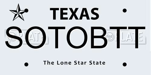 SOTOBTT Texas License Plate