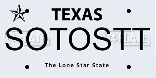 SOTOSTT Texas License Plate