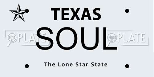 SOUL Texas License Plate