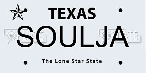 SOULJA Texas License Plate