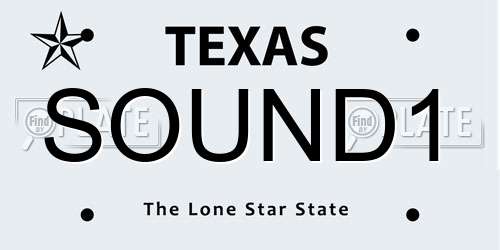 SOUND1 Texas License Plate