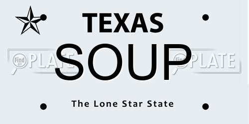 SOUP Texas License Plate