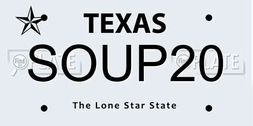 SOUP20 Texas License Plate