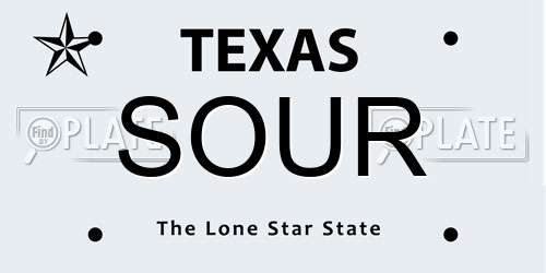 SOUR Texas License Plate