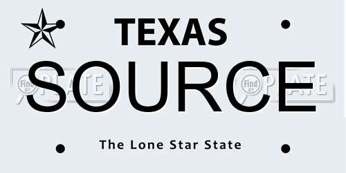 SOURCE Texas License Plate