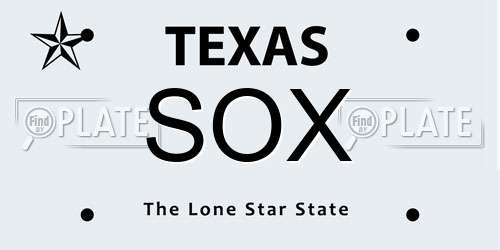 SOX Texas License Plate