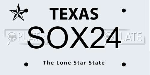 SOX24 Texas License Plate
