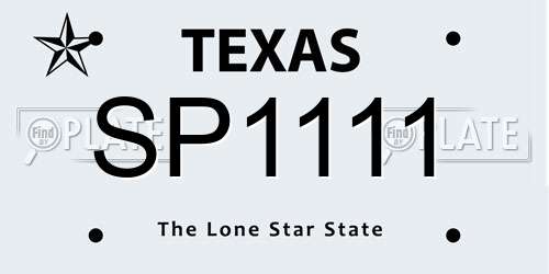 SP1111 Texas License Plate