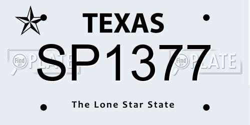SP1377 Texas License Plate