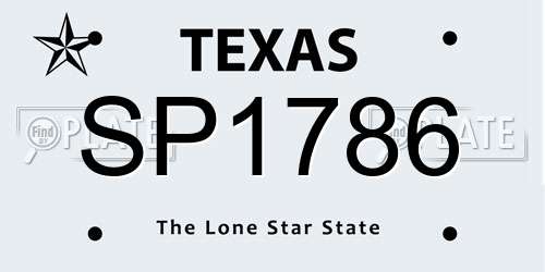 SP1786 Texas License Plate