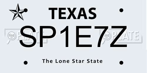 SP1E7Z Texas License Plate