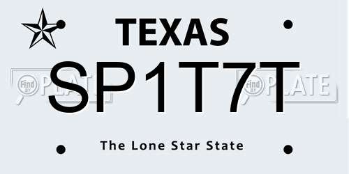 SP1T7T Texas License Plate