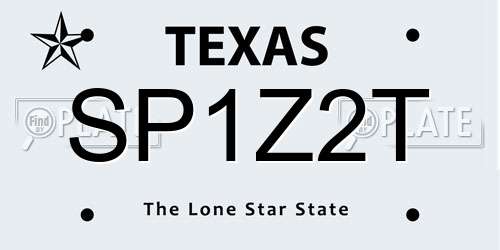 SP1Z2T Texas License Plate