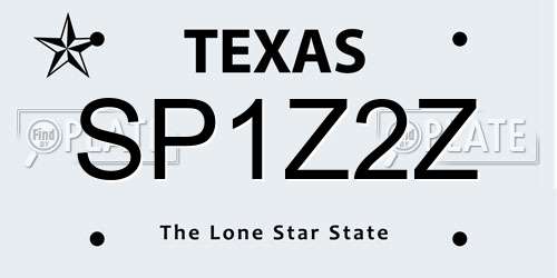 SP1Z2Z Texas License Plate