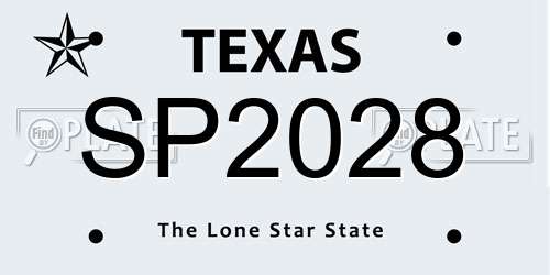 SP2028 Texas License Plate