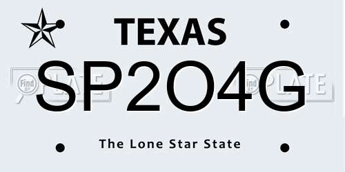 SP2O4G Texas License Plate