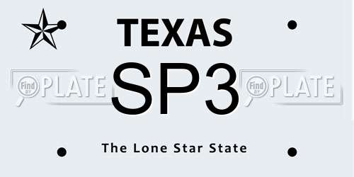 SP3 Texas License Plate