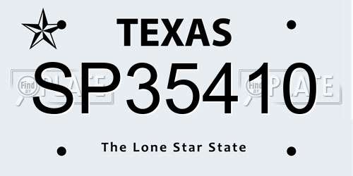 SP35410 Texas License Plate