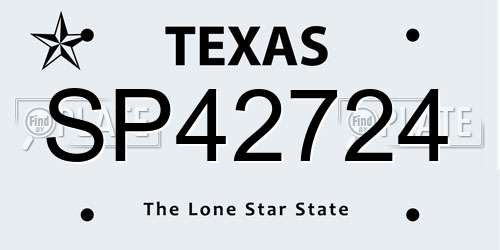 SP42724 Texas License Plate
