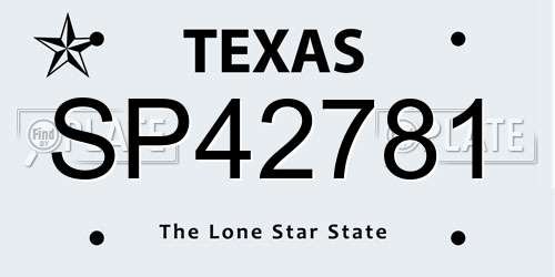 SP42781 Texas License Plate