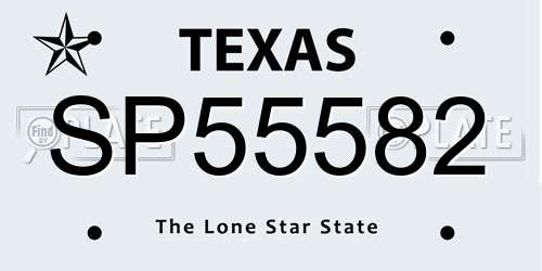 SP55582 Texas License Plate