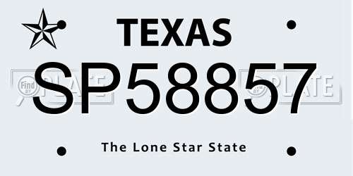 SP58857 Texas License Plate