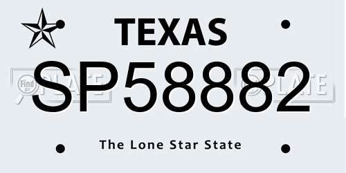 SP58882 Texas License Plate