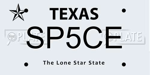 SP5CE Texas License Plate