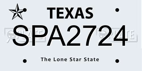SPA2724 Texas License Plate