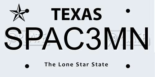 SPAC3MN Texas License Plate