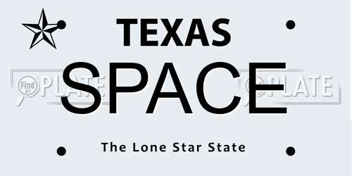 SPACE Texas License Plate