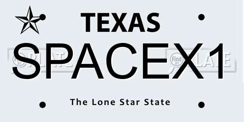 SPACEX1 Texas License Plate