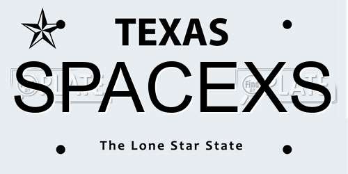 SPACEXS Texas License Plate