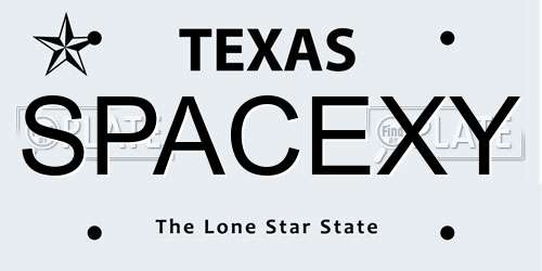 SPACEXY Texas License Plate
