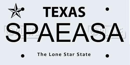 SPAEASA Texas License Plate