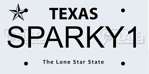 SPARKY1 Texas License Plate
