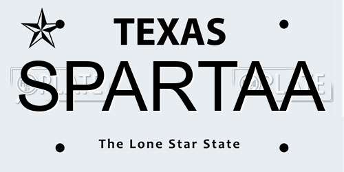 SPARTAA Texas License Plate